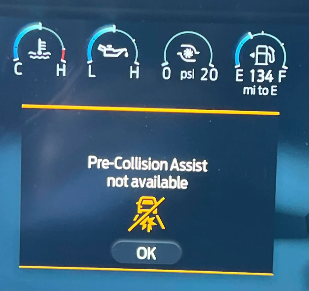 Ford Ranger: Código de erro no painel, o que fazer? 10 Pré-Colisão Indisponível – Radar Bloqueado